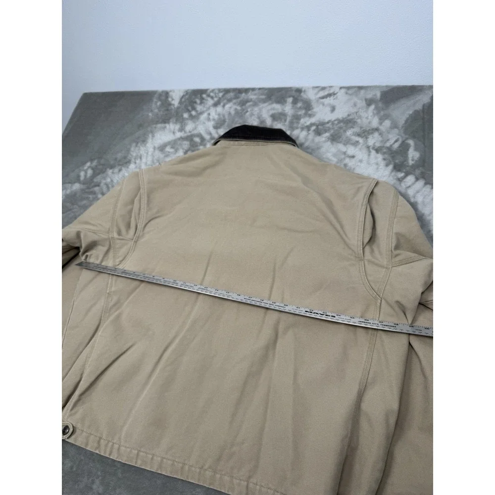 Vintage Sorel Canvas Jacket Mens XXL 2XL Beige Chore Coat Fleece Work 90s Y2K